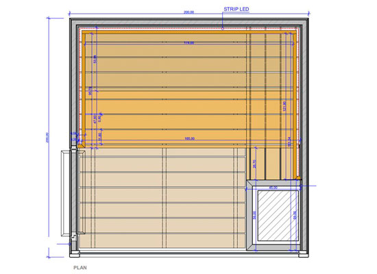 Sauna finlandese tradizionale Oceanic Vision da 2 posti - V2020